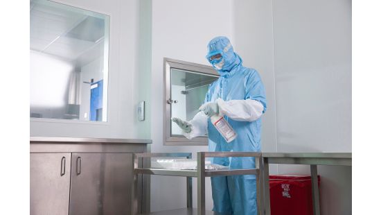 Klercide Sterile Alcohol Wipes being used